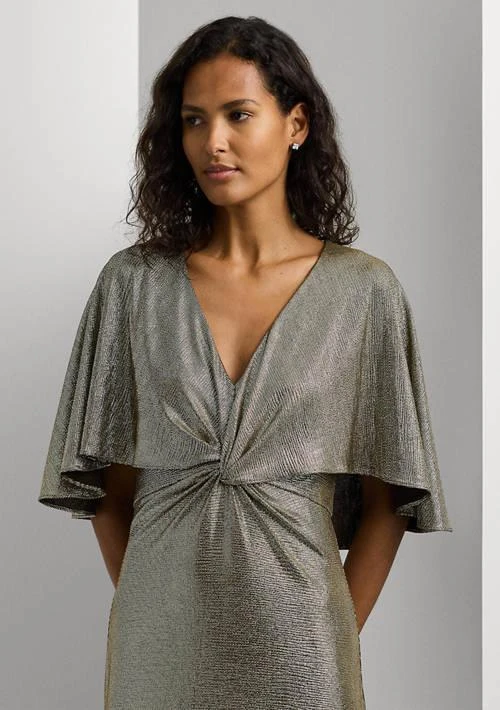 Shop Ralph Lauren Metallic Knit Twist Front Cape Gown on Sale at  BeyondStyle  Get 60% Off Ralph Lauren Metallic Knit Twist Front Cape Gown  with Limited-Time Flash Deals, Exclusive Discounts, and