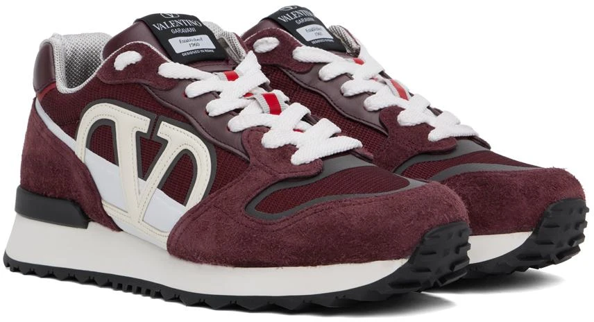 Valentino Burgundy VLogo Pace Sneakers 4