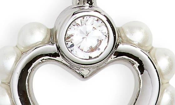 Kate Spade shining spade imitation pearl & crystal mini heart pendant necklace 3