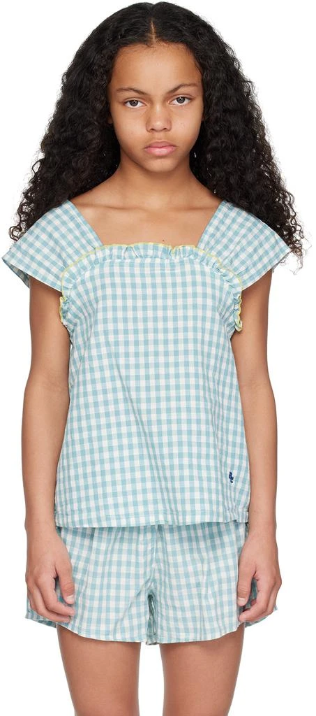 BOBO CHOSES Kids Blue Vichy Tank Top