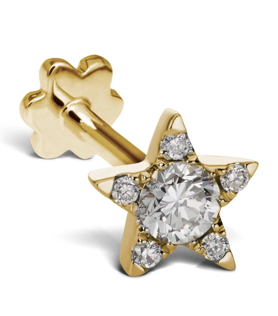Maria Tash Yellow Gold Diamond Star Threaded Stud Earring (5.5mm) 1