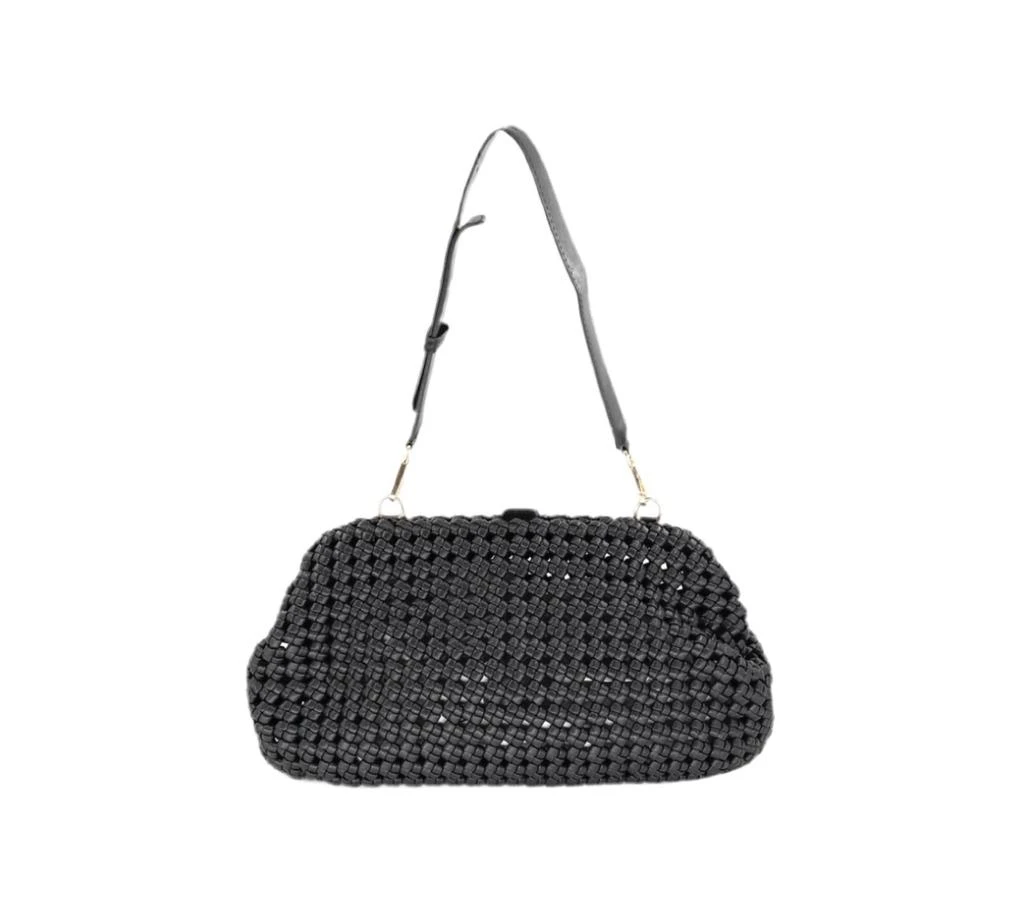 BC Handbags Women
s Braided Weave Clutch Bag In Black