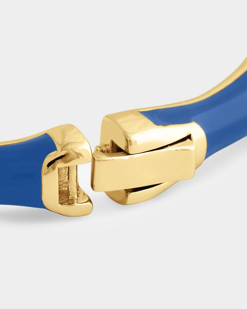 Anabel Aram Jewelry Bamboo Enameled Hinged Bangle, Blue 3