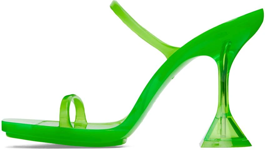 Amina Muaddi Green Brito Slipper Heeled Sandals 3