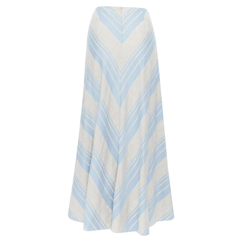 Lee Mathews Lee Matthews striped linen cotton midi casual skirt 6