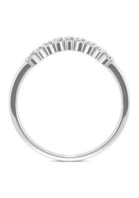 Charles 
Colvard 1/4 ct. t.w. Moissanite Contoured Band in 14K White Gold 3