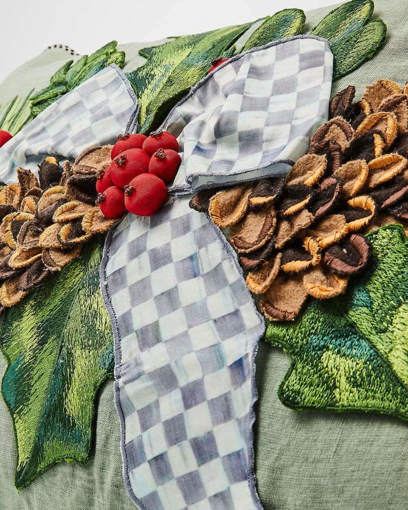 MacKenzie-Childs Farmhouse Holly Holiday Lumbar Pillow, 16" x 26" 3