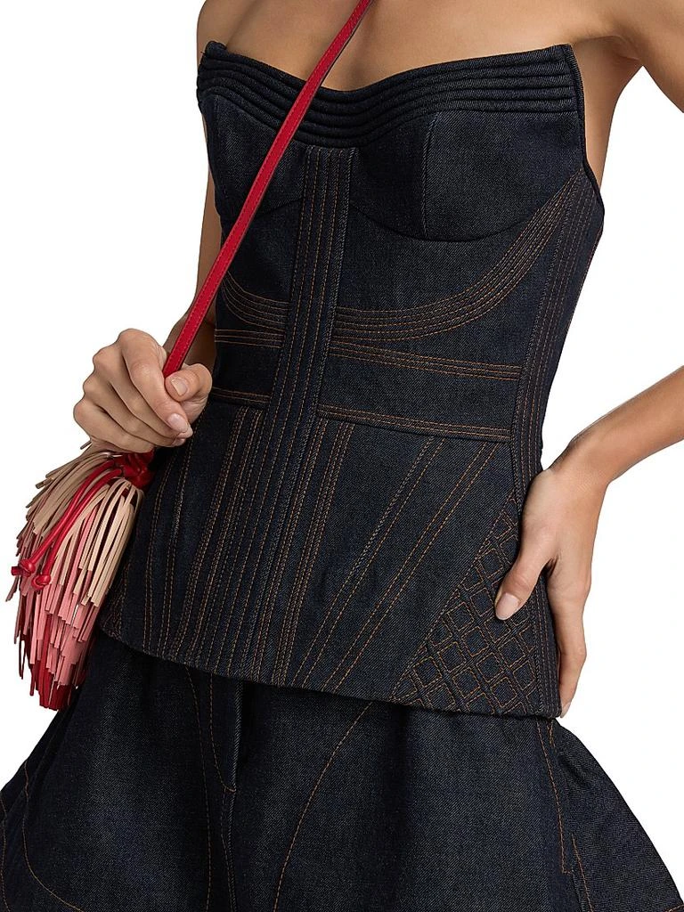 Zimmermann Stretch Denim Strapless Corset Top 6