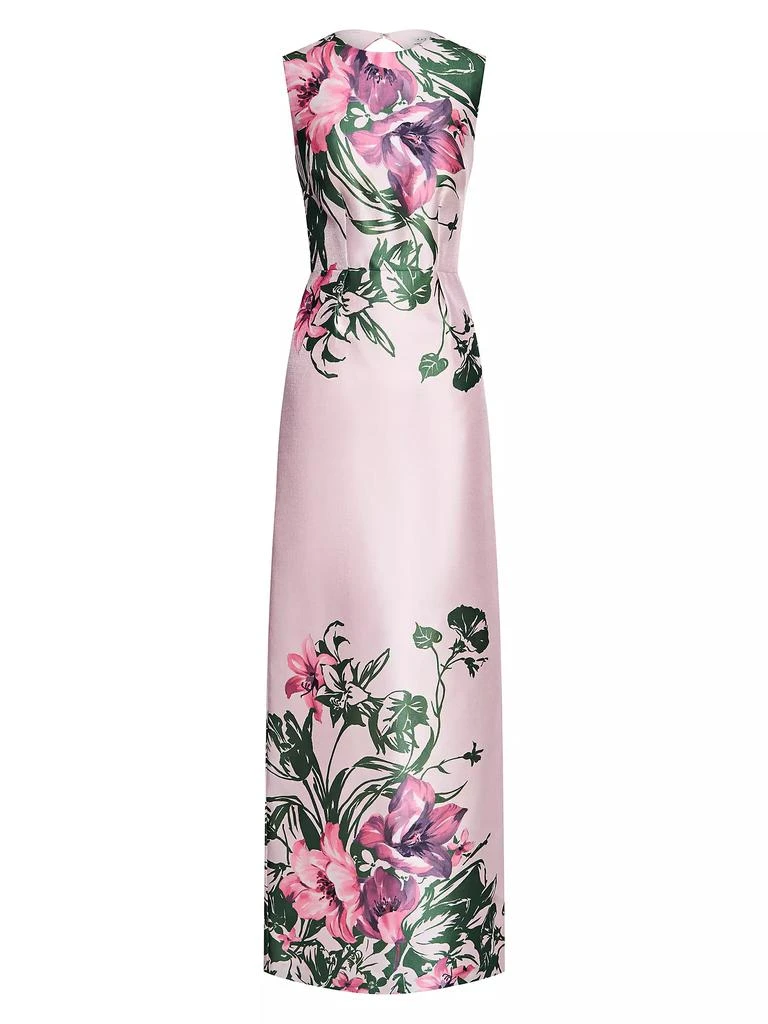 Kay Unger Ayla Lily Satin Column Gown 1