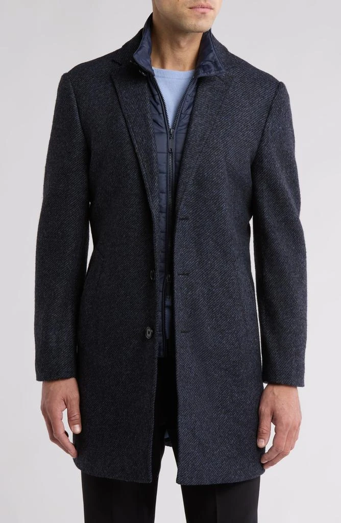 English Laundry Wool Blend Coat with Quilted Bib 1