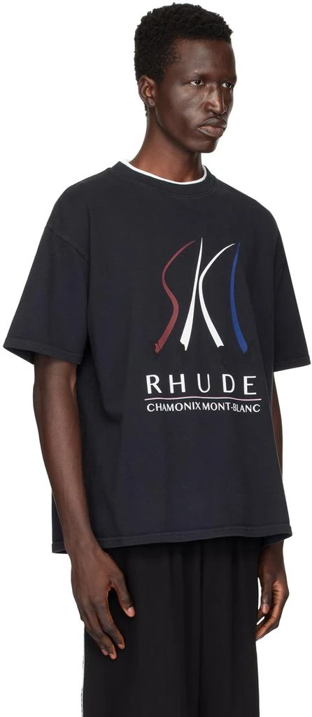 Rhude Black 'Chamonix Mont-Blanc' T-Shirt 2