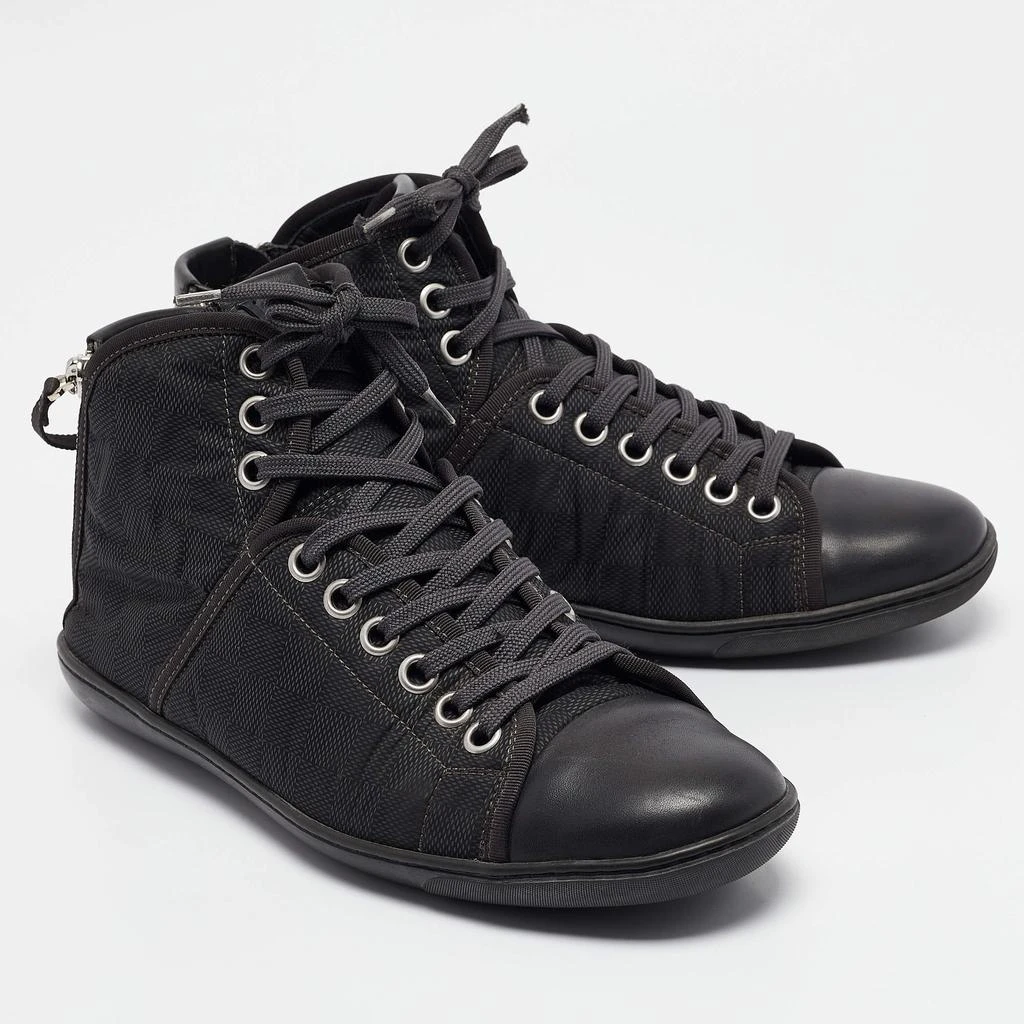Louis Vuitton Louis Vuitton Black Nylon and Leather High Top Sneakers Size 41 4