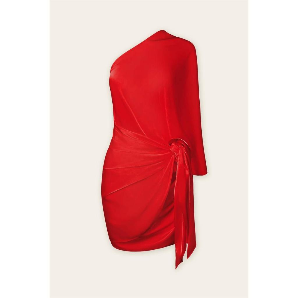Dress Forum Women's Emily One Shoulder Drape Mini Dress