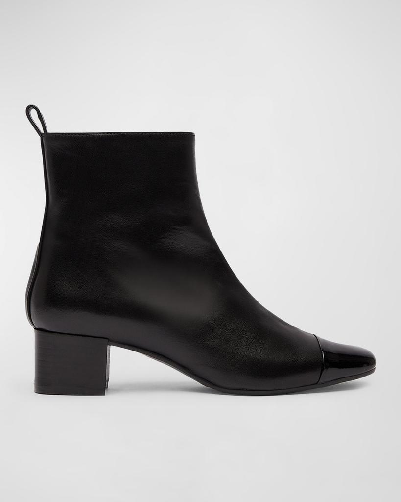 CAREL Mixed Leather Cap-Toe Booties