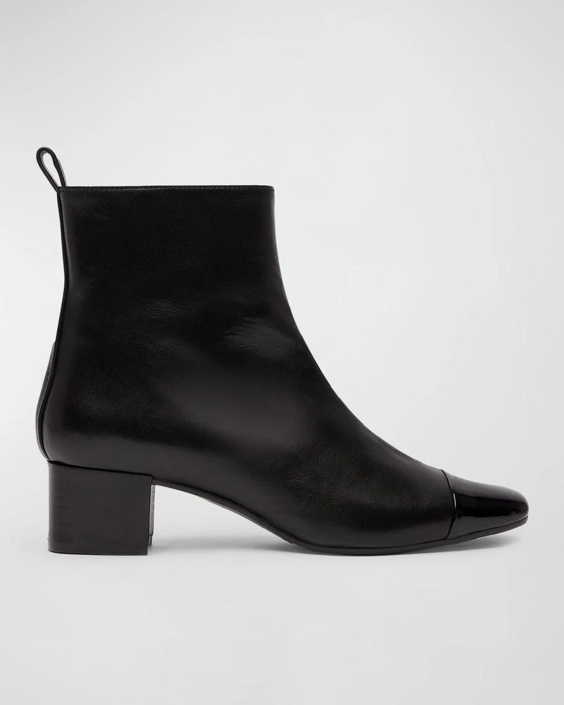 CAREL Mixed Leather Cap-Toe Booties 1