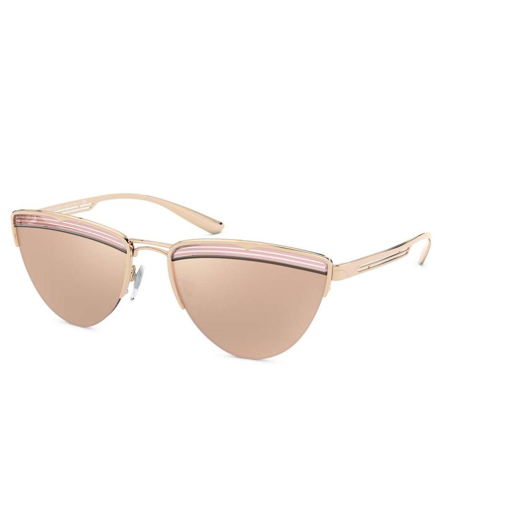 BVLGARI Bulgari Women's Rose Gold Cat-Eye Sunglasses