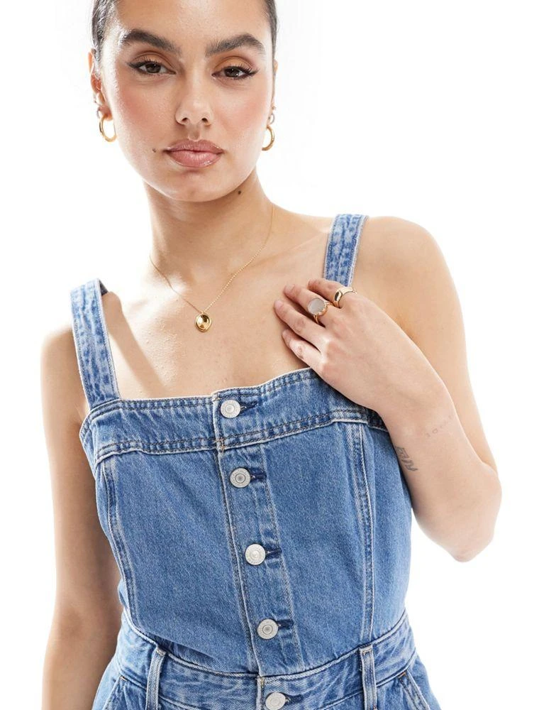 Levi's Levi's Drea sleeveless denim jumpsuit in mid blue 3