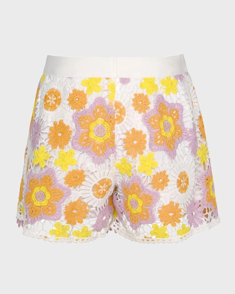 Hannah Banana Girl's Crochet Floral Shorts, Size 7-14 4