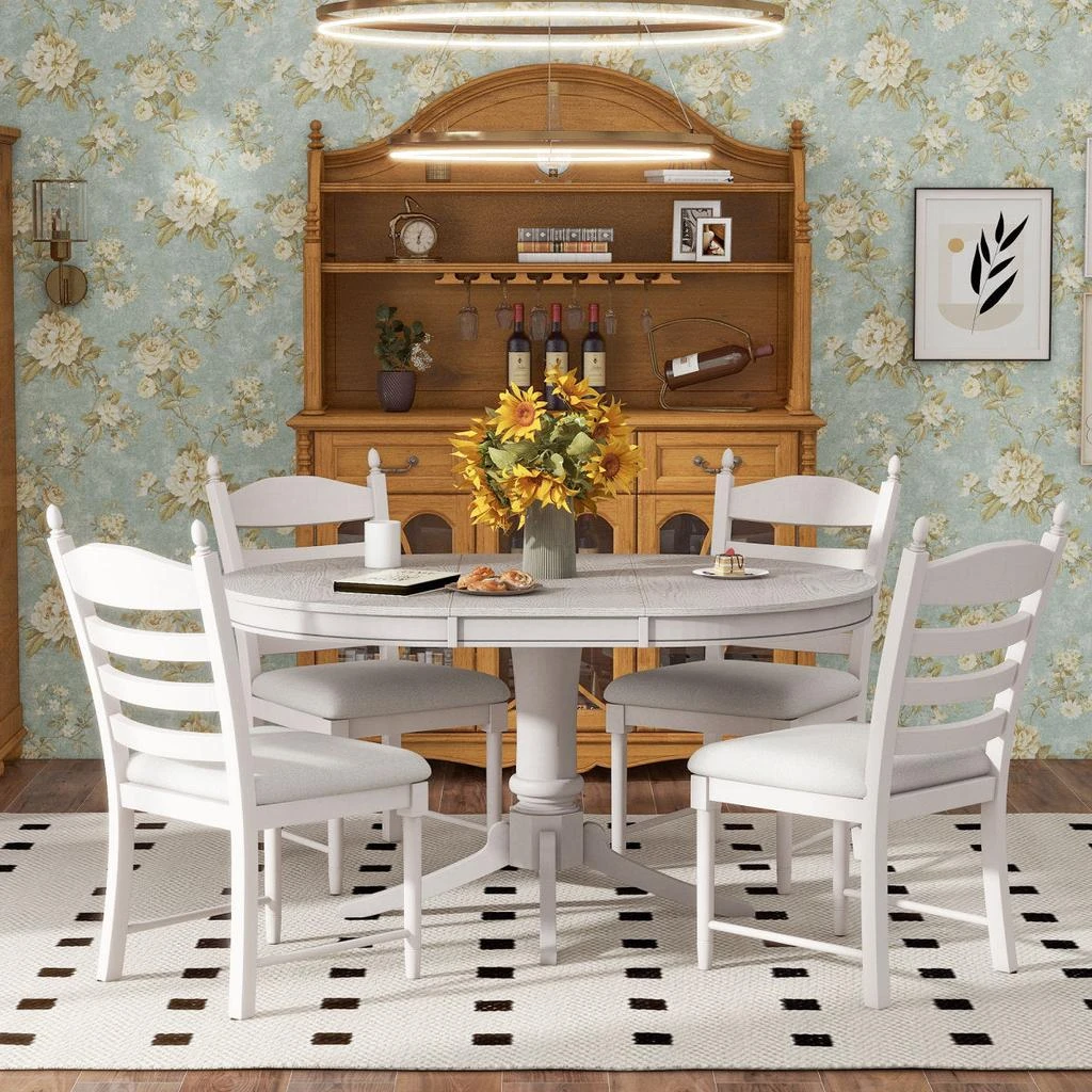 Streamdale Furniture Streamdale Retro Dining Set with Pedestal Table Base