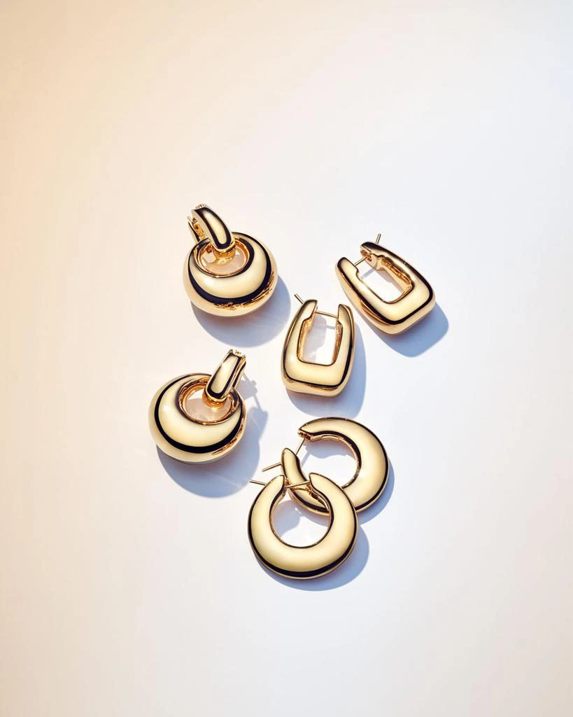 Alberto Amati 14K Yellow Gold Rectangle Puff Hoop Earrings - Exclusive 3