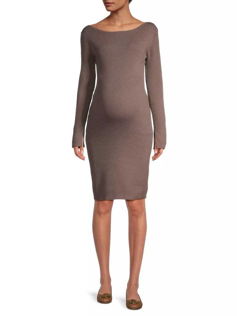 Nom Maternity Hudson Ribbed Maternity Sweater Dress 2