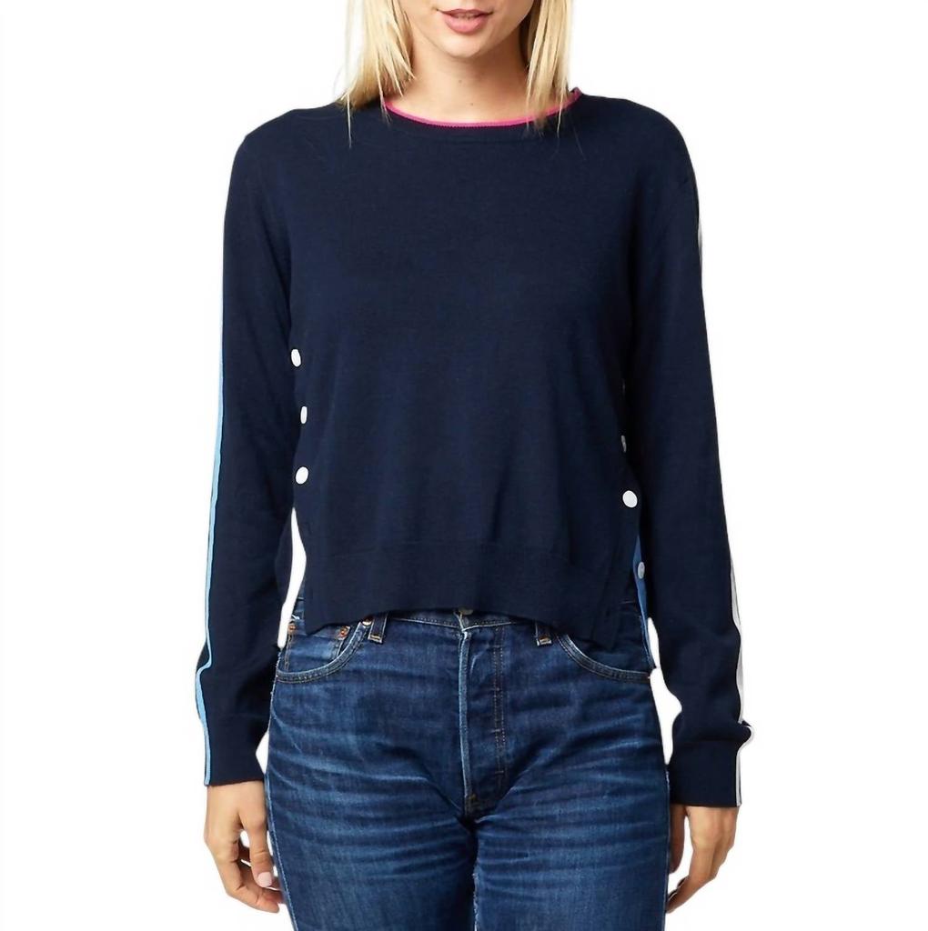 KERRI ROSENTHAL Patty Cotton Sweater In Indigo