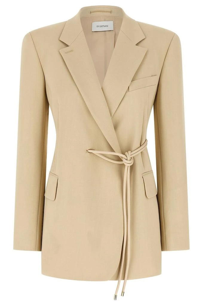 Max Mara Sportmax Glassa Tied Long-Sleeved Blazer from Cettire