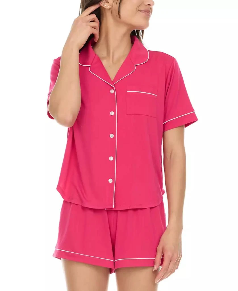 Flora Nikrooz Women's Annie Button Down Shorty Notch Pajama Set, 2 Piece 3