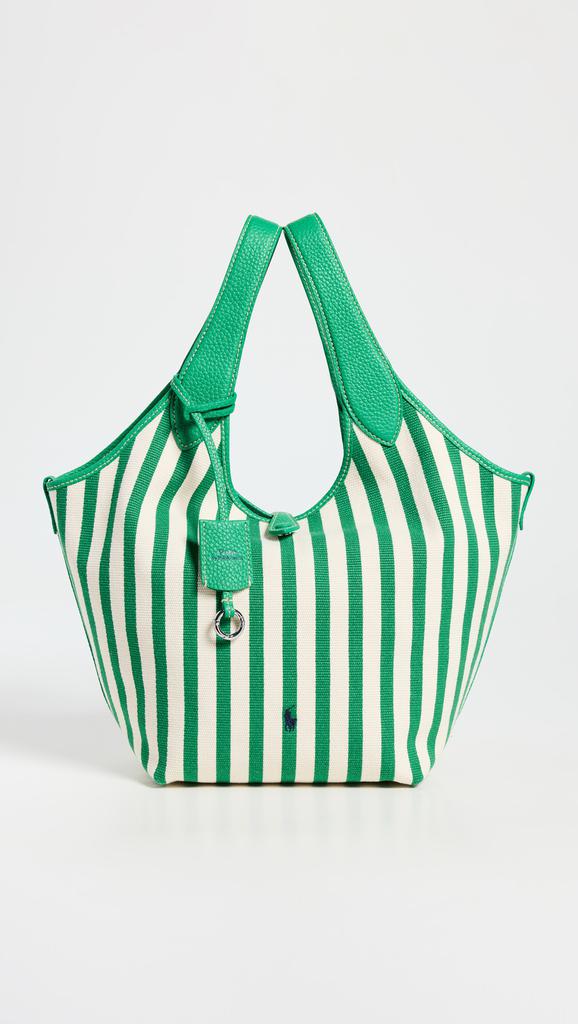 Ralph Lauren Stripe Polo Canvas Medium Tote