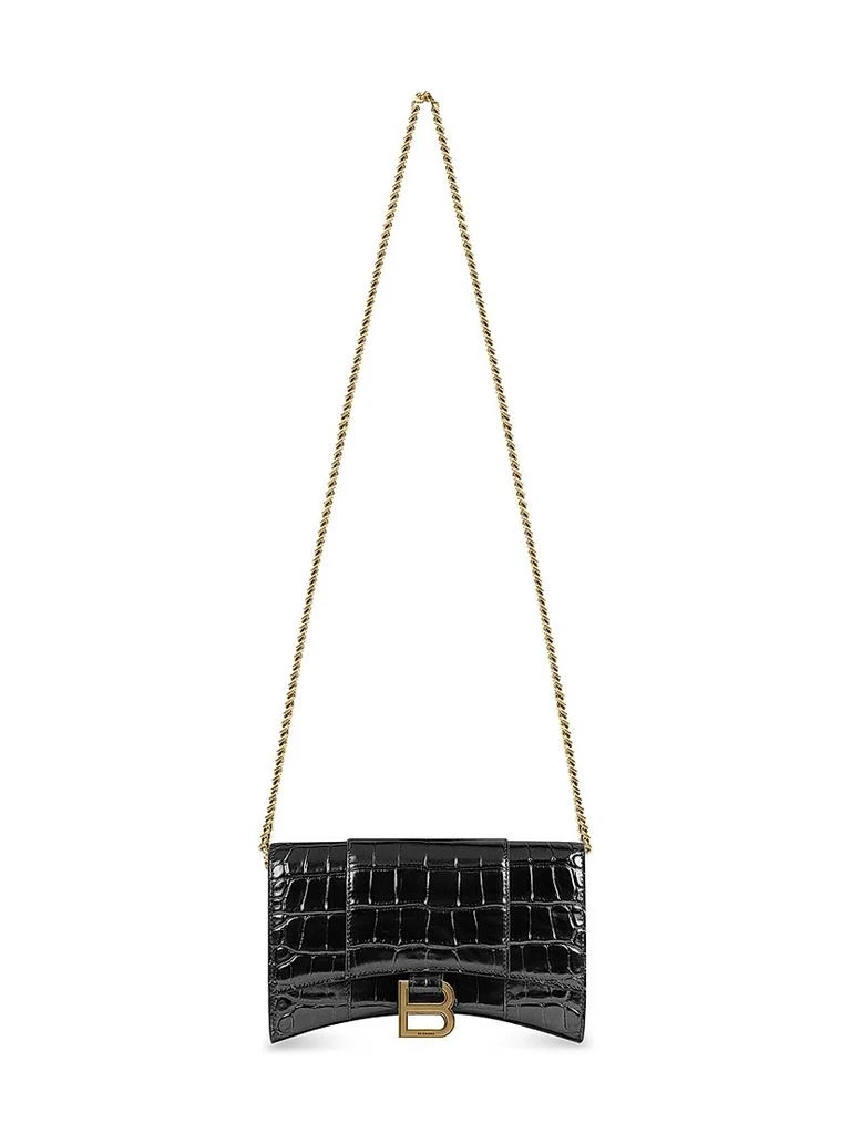 Balenciaga Hourglass Wallet with Chain Crocodile Embossed 1