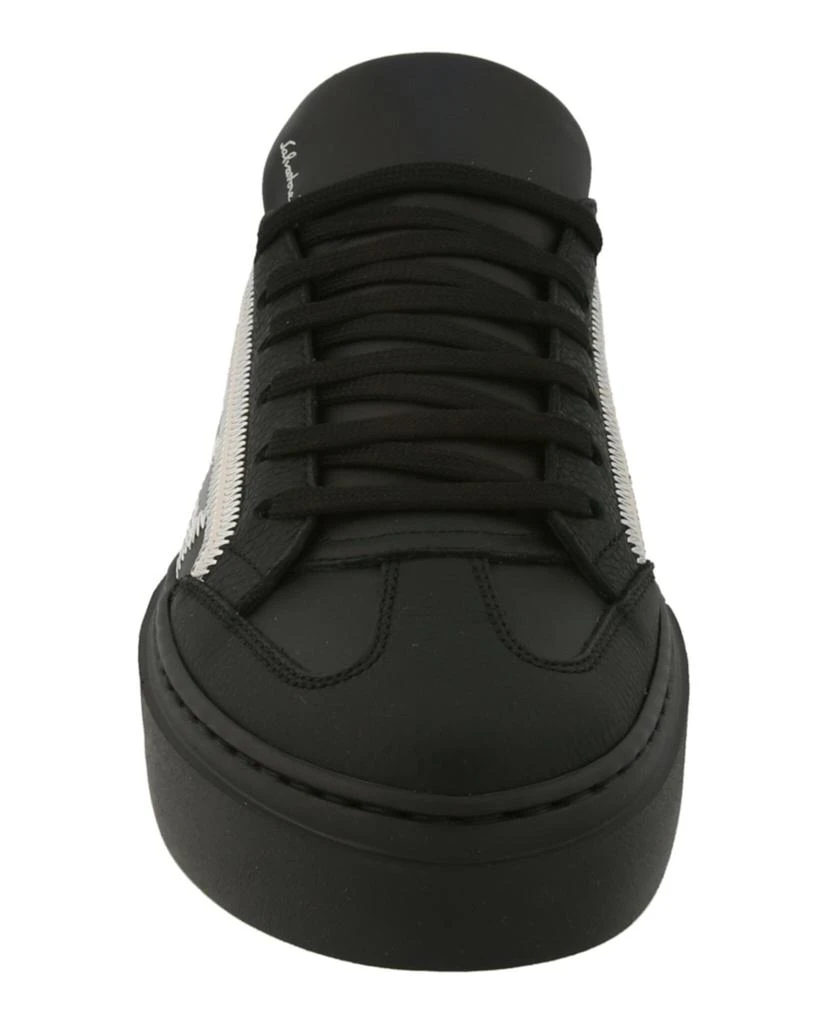 Salvatore Ferragamo Borg Leather Low-Top Sneakers 4
