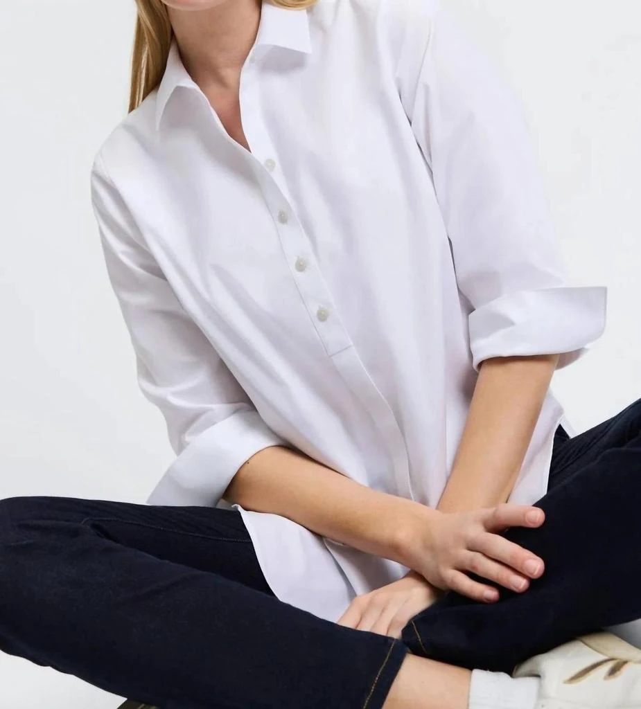 FOXCROFT Madison Essential Pinpoint No Iron Shirt In White 2