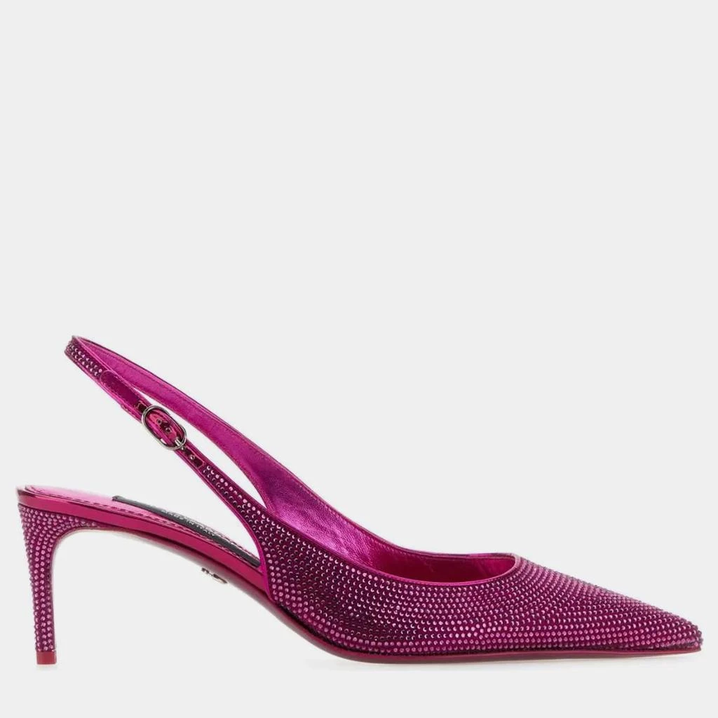 Dolce & Gabbana Dolce & Gabbana Bougainvillea Fuchsia Embellished Satin Lollo Pumps Women’s IT 36 2