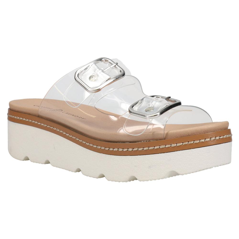 Chinese Laundry Surfs Up Clear Platform Slide Sandals