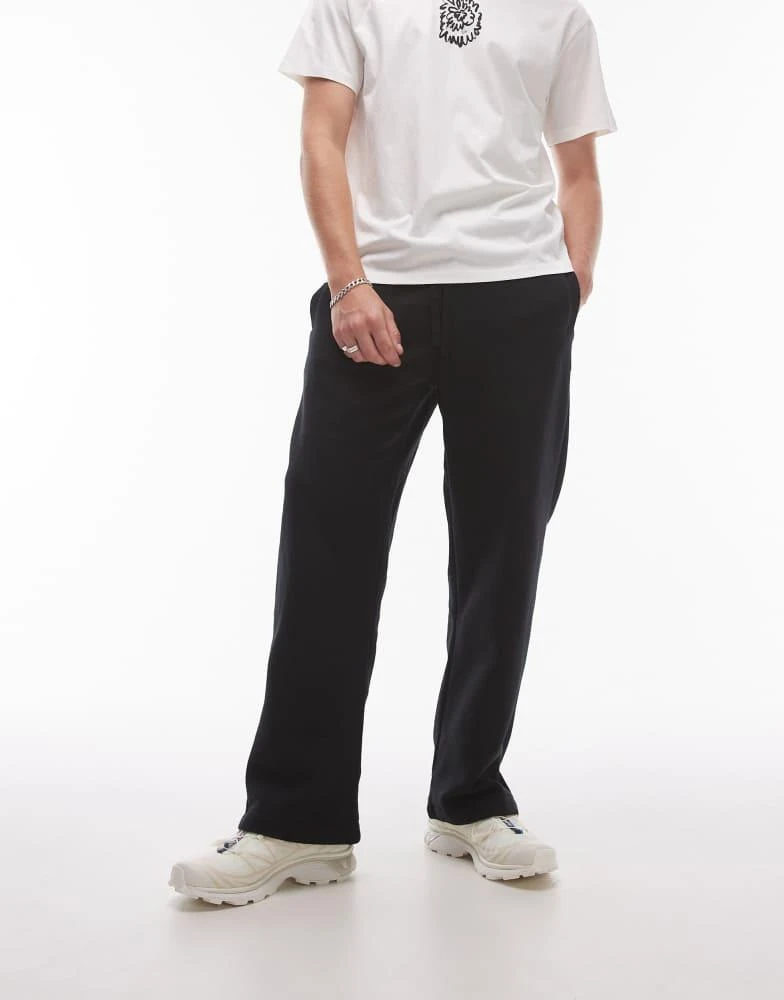 Topman Topman straight leg jogger in black 4