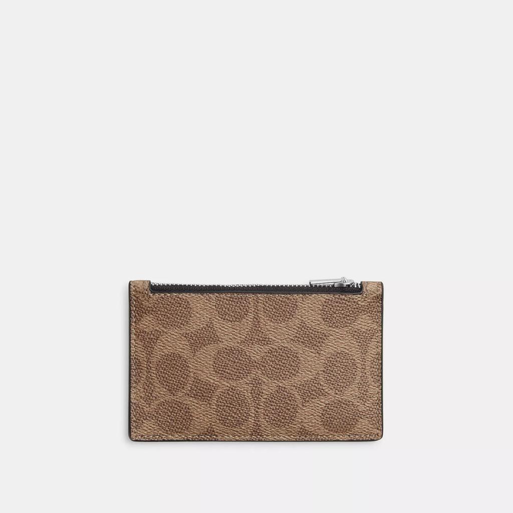 Coach Zip Card Case In Signature