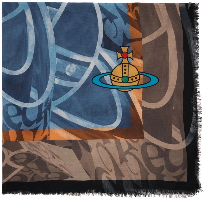 Vivienne Westwood Blue 3D Multi Orb Scarf 1