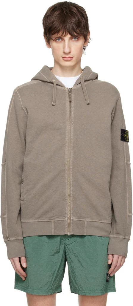 Stone Island Gray Patch Hoodie 1