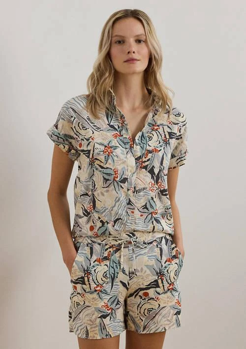 Ralph Lauren Ralph Lauren Petite Relaxed Fit Print Short Sleeve Shirt 1