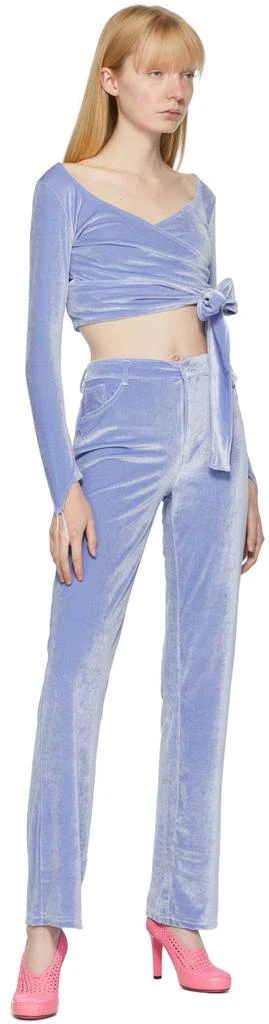 Maisie Wilen Purple Velour Dramady Wrap Top 4