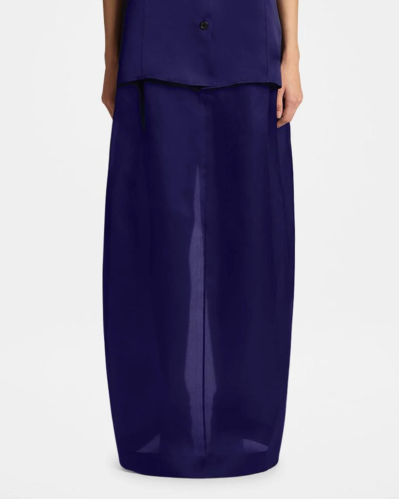 Khaite Lucian Long Pleated Silk Skirt 4