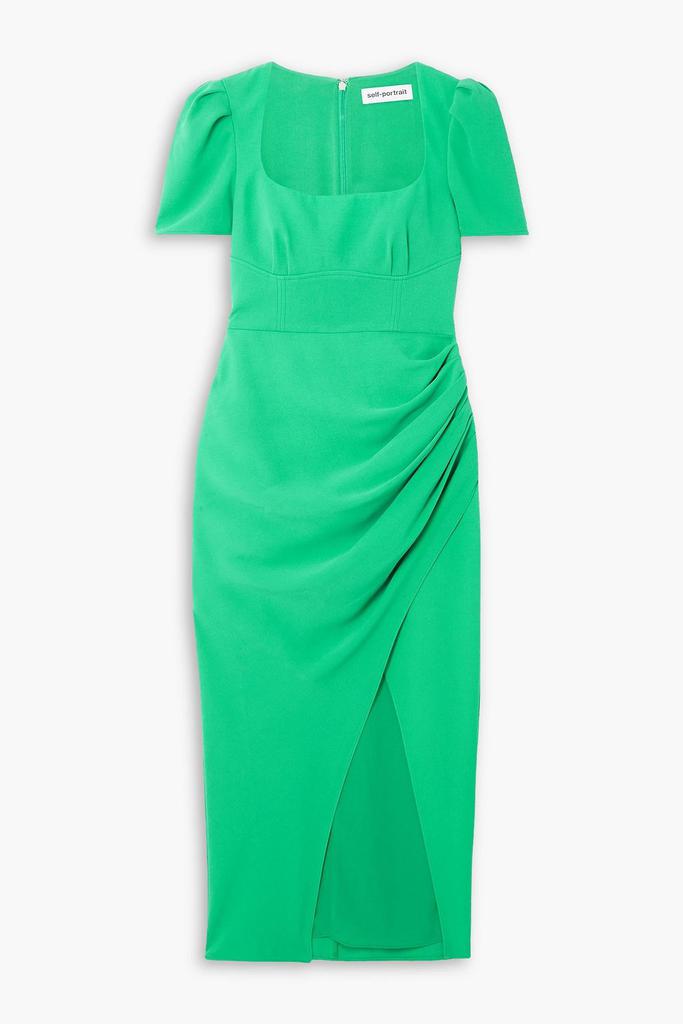 Self Portrait Gathered crepe midi dress