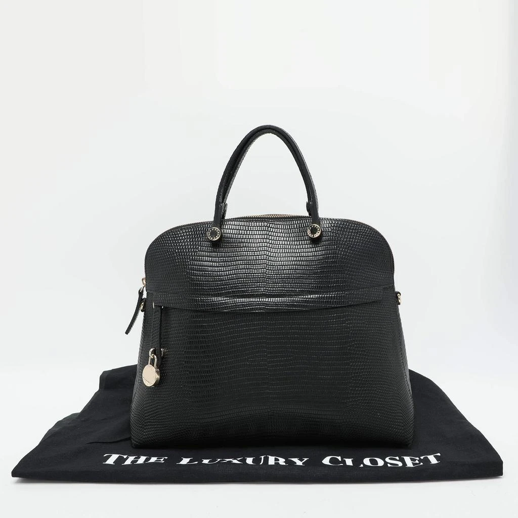 Furla Furla Black Textured Leather Piper Dome Satchel 13