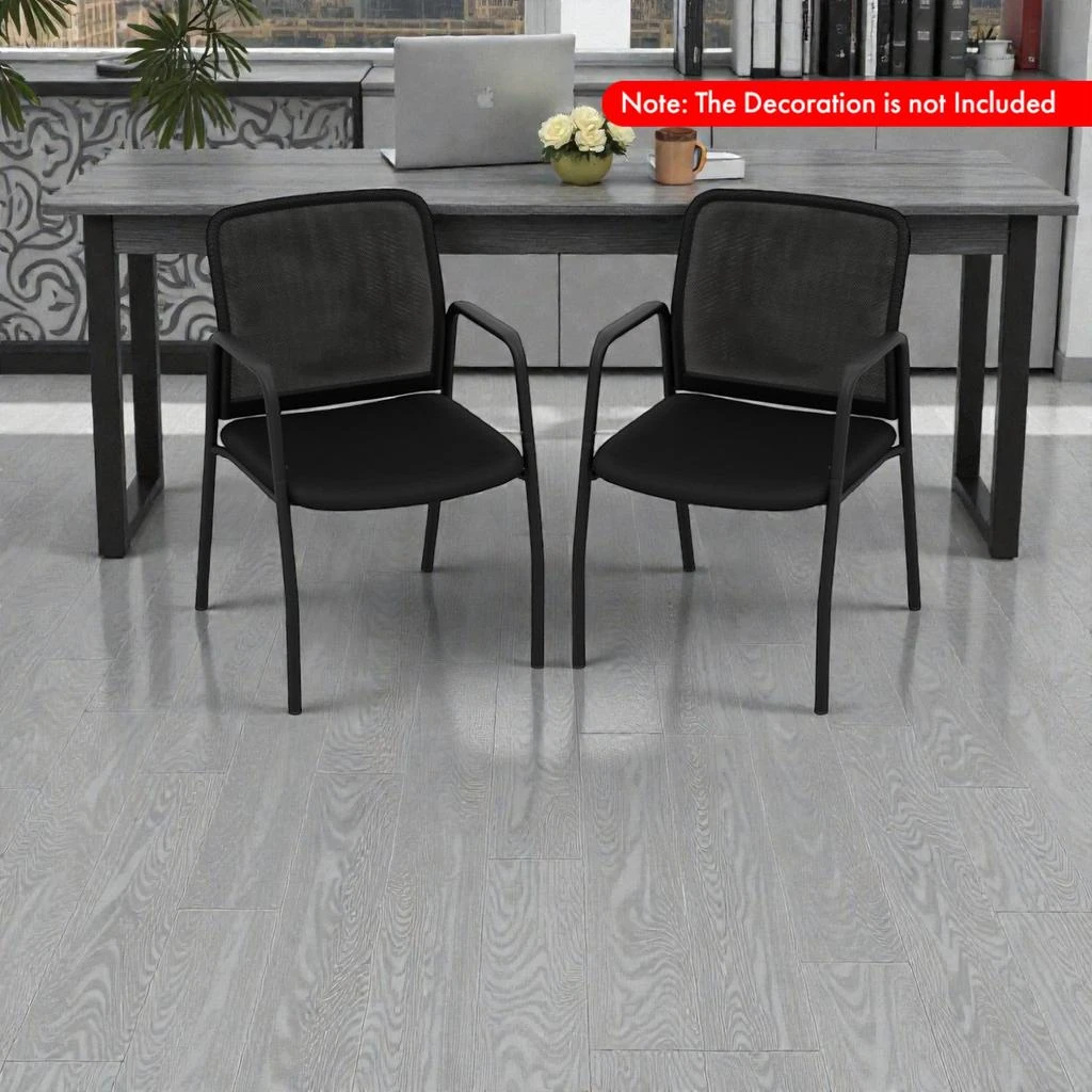 Hivvago Pair of Office Visitor Chairs Featuring Ergonomic Mesh Support 2