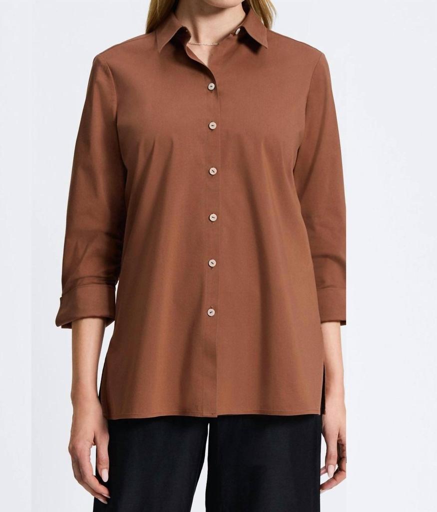 FOXCROFT Foxcroft - Evelyn No Iron Stretch 3/4 Sleeve Shirt