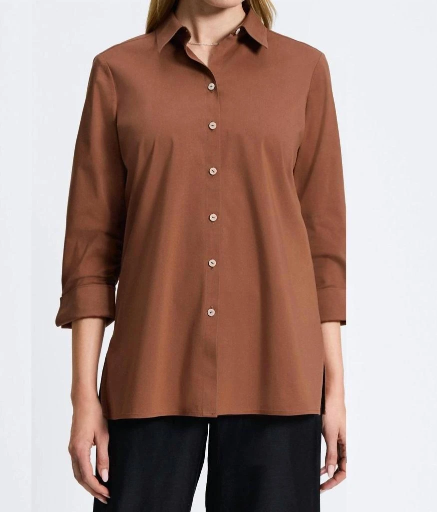 FOXCROFT Foxcroft - Evelyn No Iron Stretch 3/4 Sleeve Shirt 1