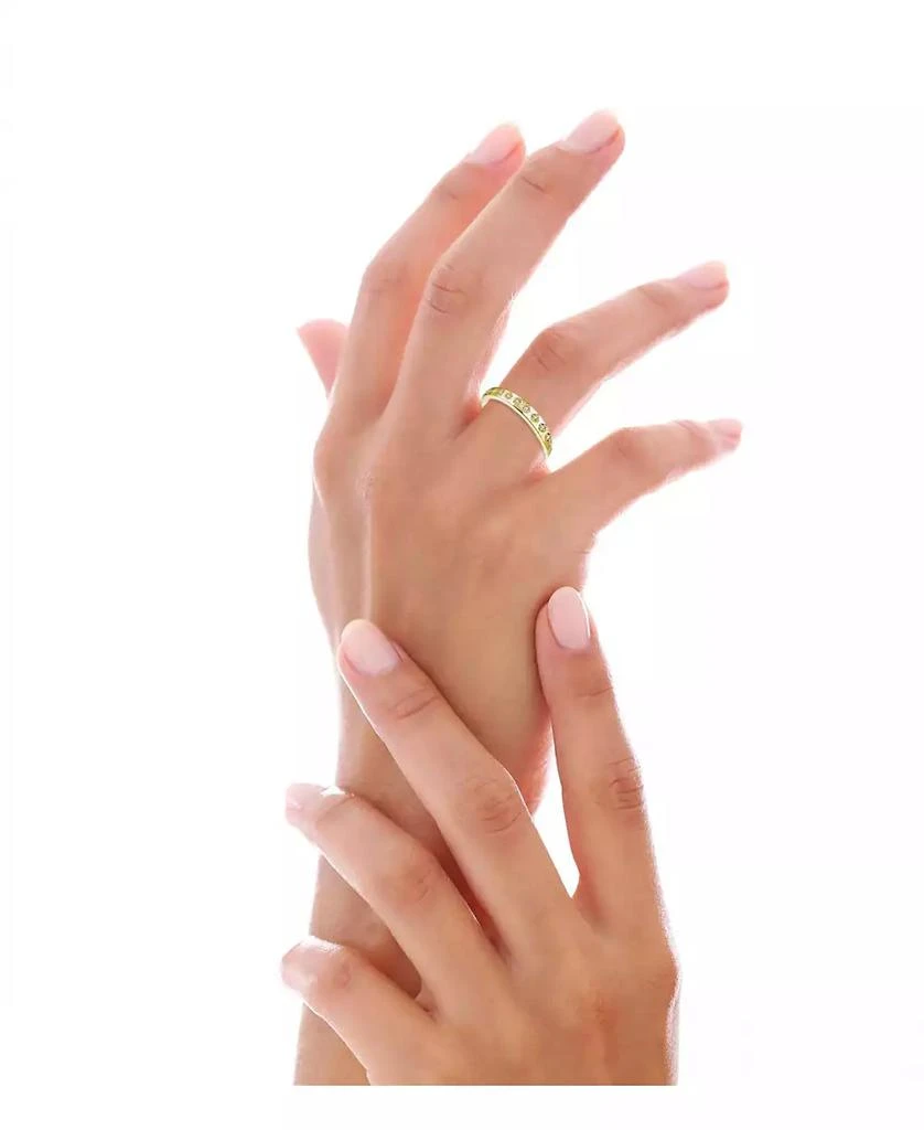 Rachel Glauber Sophisticated 14K Gold Plated Cubic Zirconia Band Ring 2