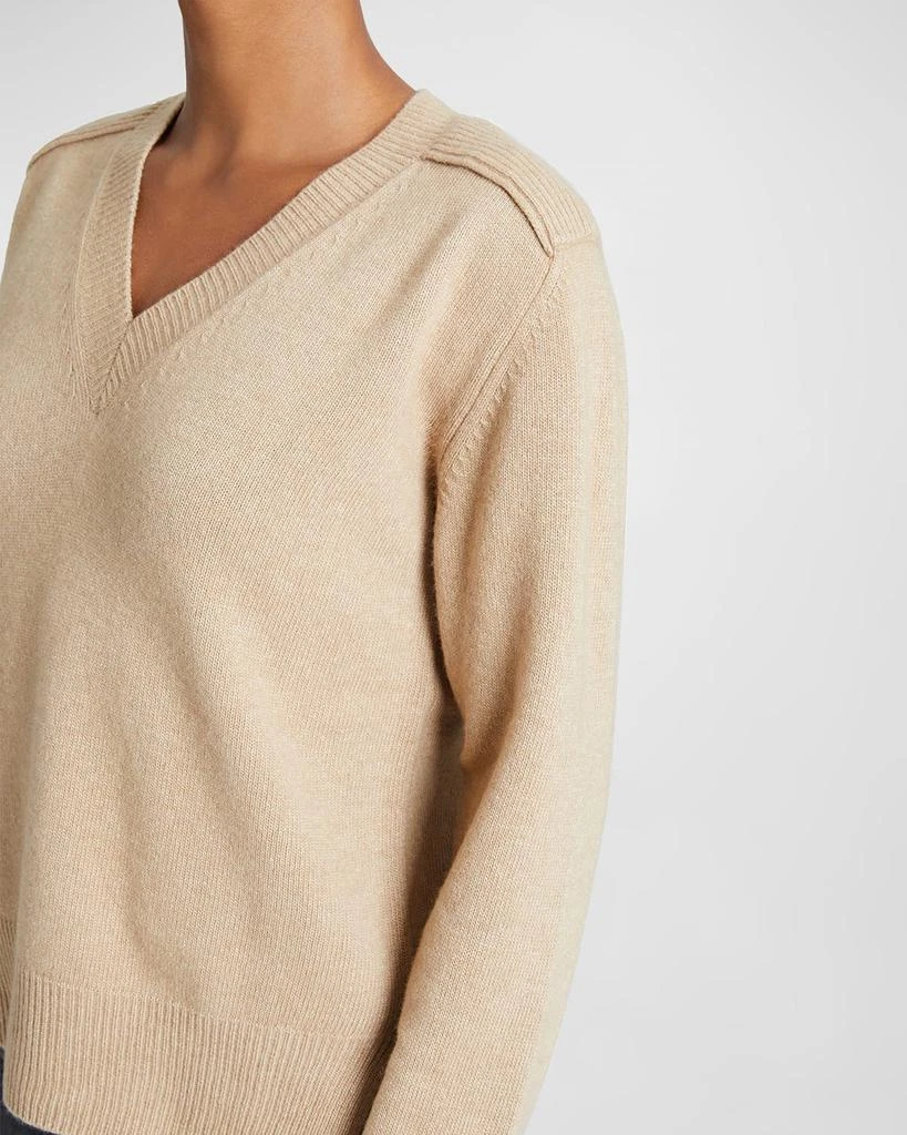 Santorelli Mary V-Neck Wool-Cashmere Sweater 3