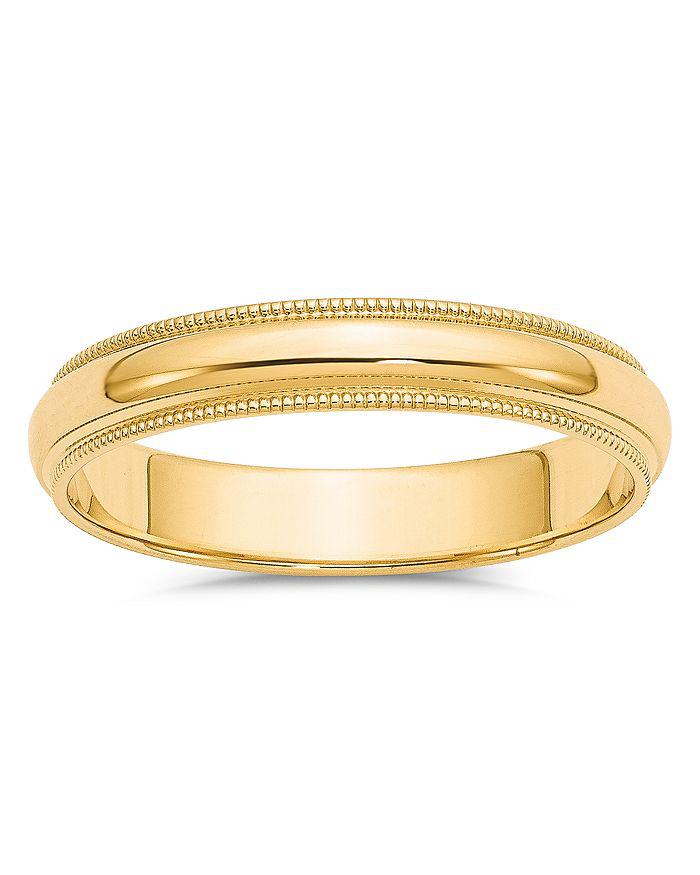 Bloomingdale's Men's 4mm Milgrain Half Round Wedding Band 14K Yellow Gold
