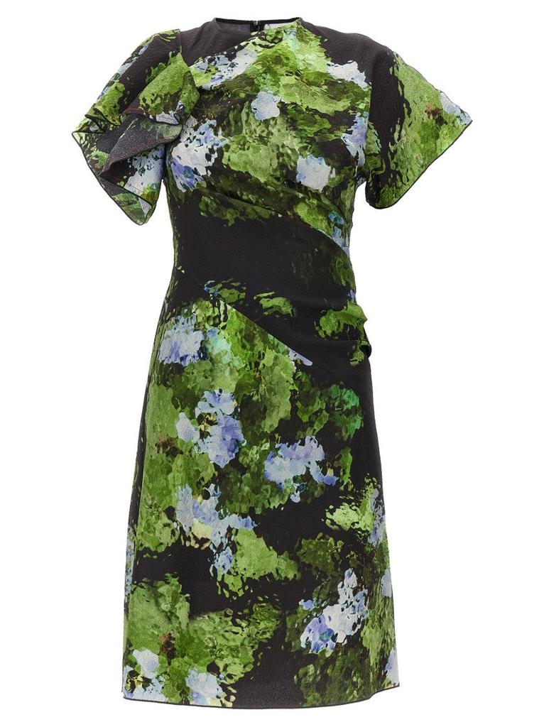 オールインワン・サロペット Victoria Beckham Floral Print Mini Dress With Cape-Style Victoria Beckham Floral Print Mini Dress With Cape-Style